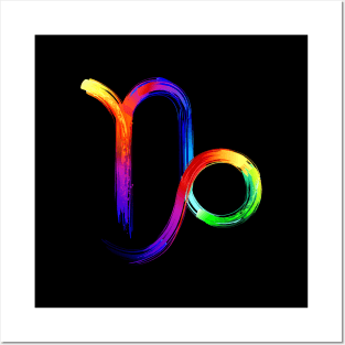 Capricorn zodiac sign luminescent paint Posters and Art